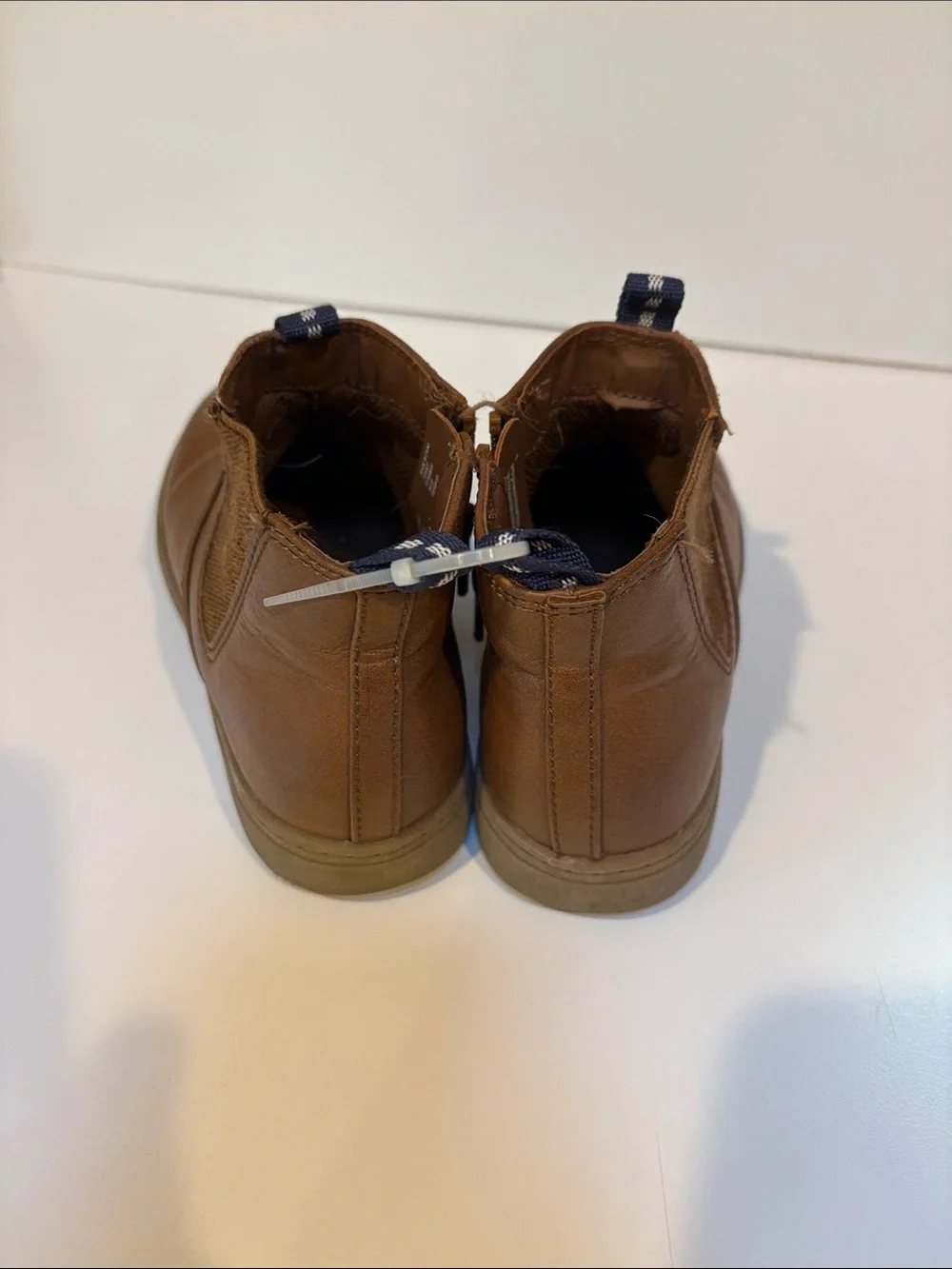 Kids Brown Leather-Look Ankle Boots